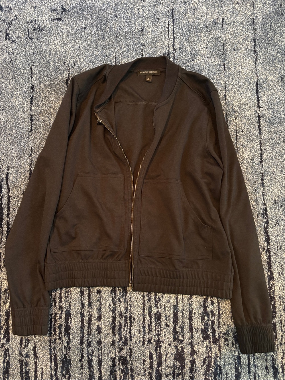 Banana Republic Black Zip-Up Bomber Jacket